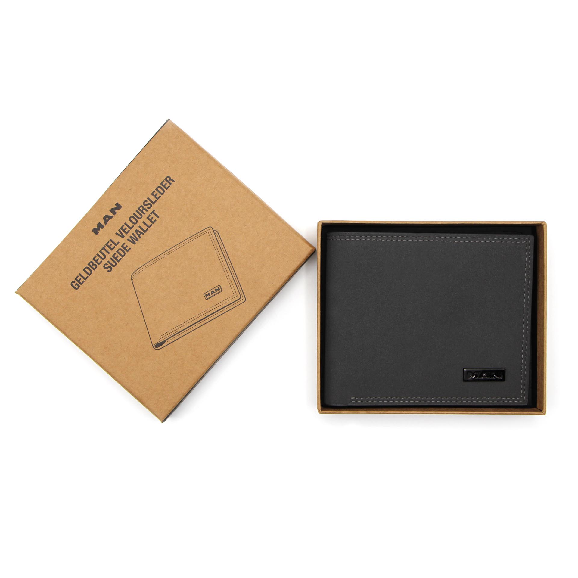 Brown microfiber velour wallet