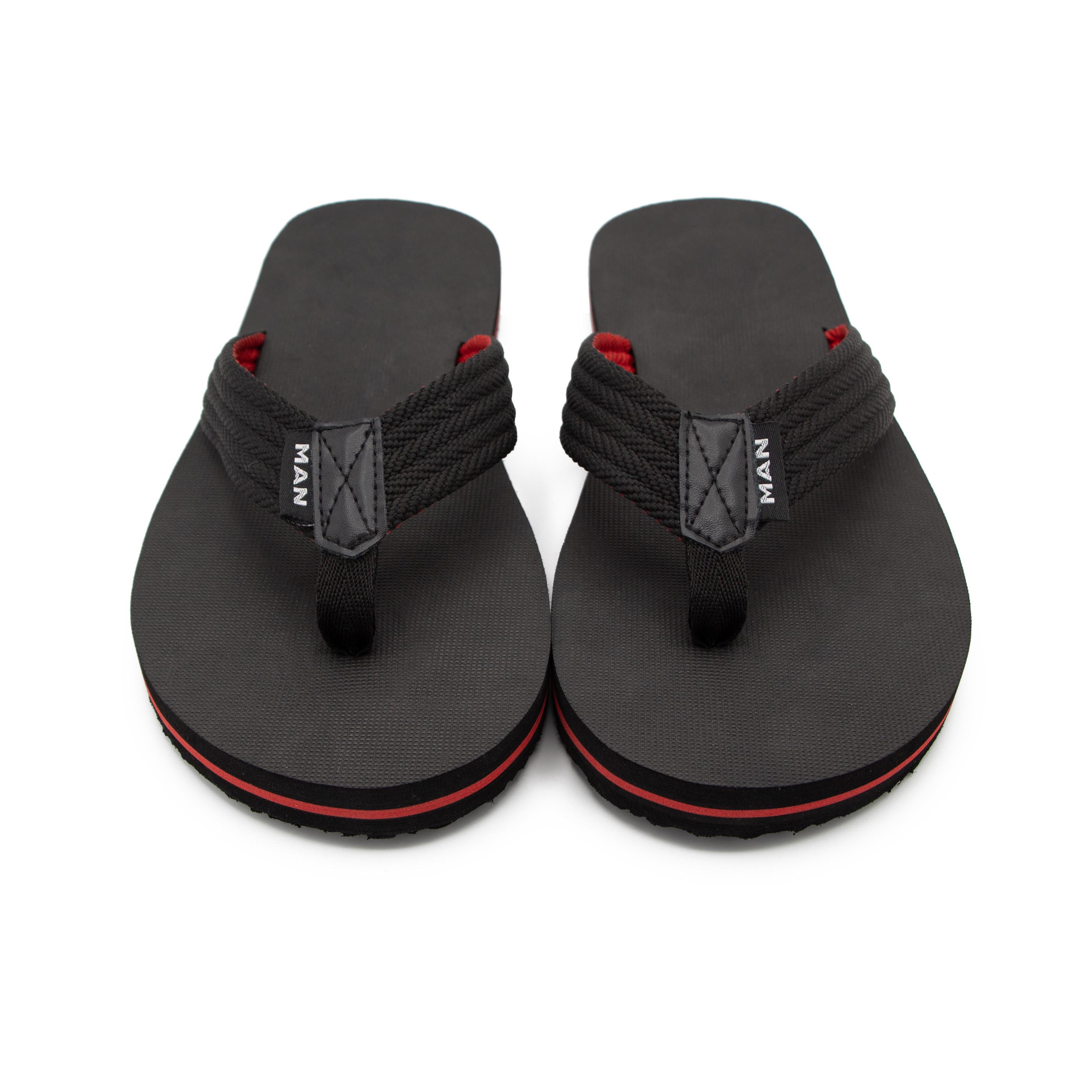 Badeschuhe Flip Flops schwarz-rot