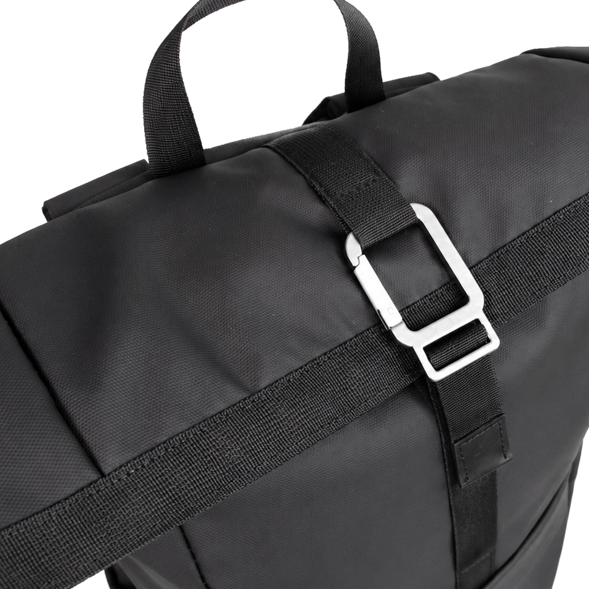 Sac à dos à fermeture enroulable, noir