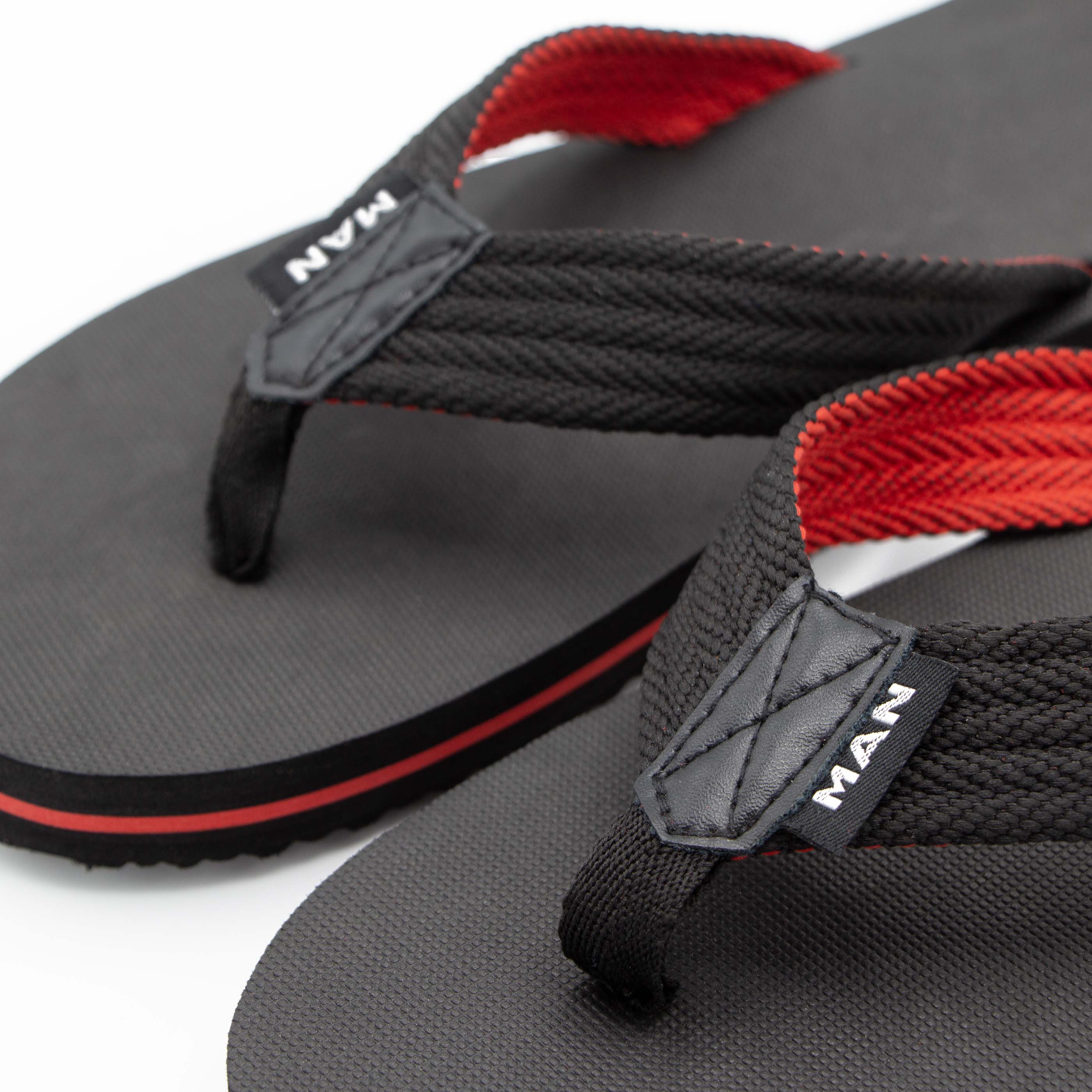 Badeschuhe Flip Flops schwarz-rot