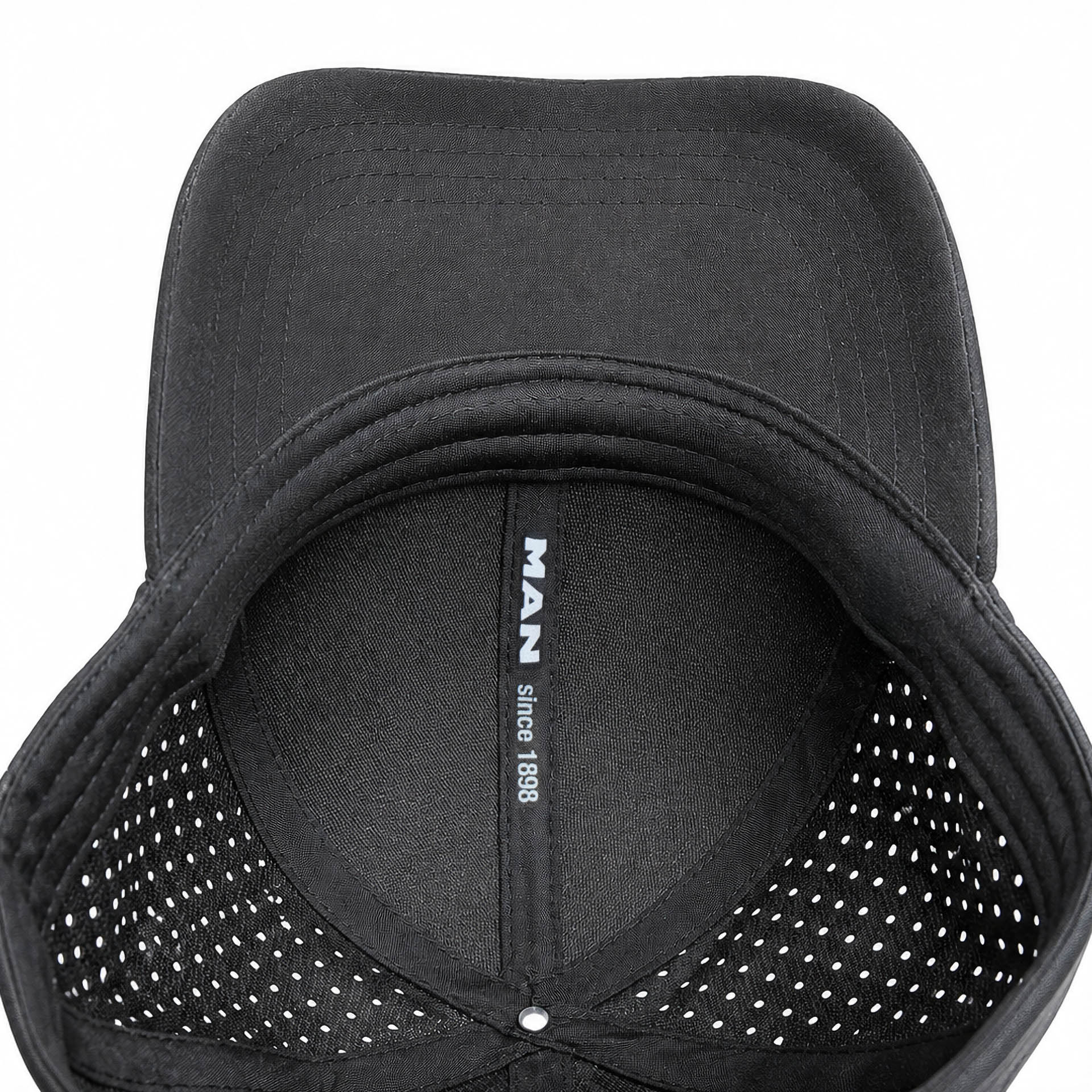 Breathable, laser-cut baseball cap