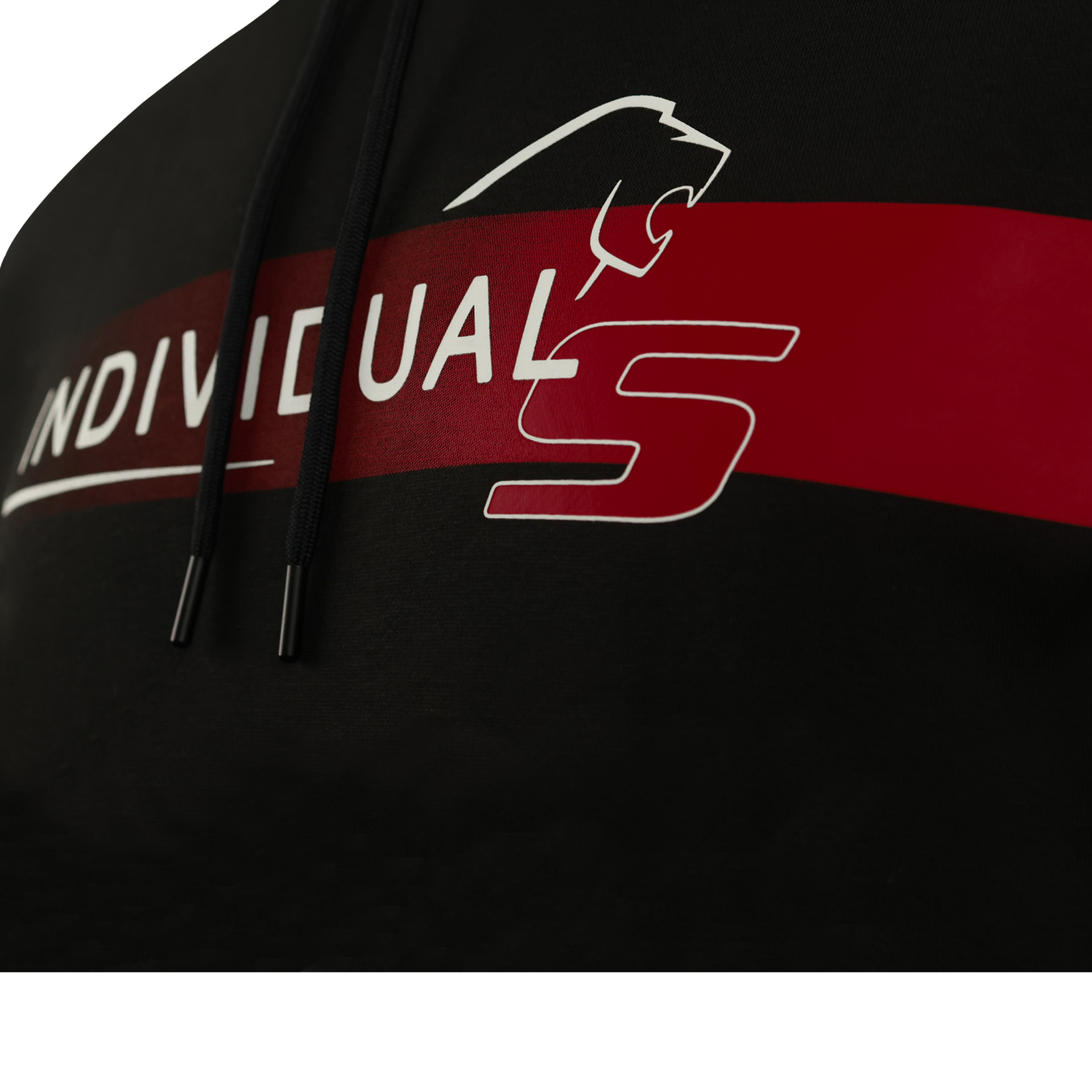 Herren Premium Hoodie  Red in Black