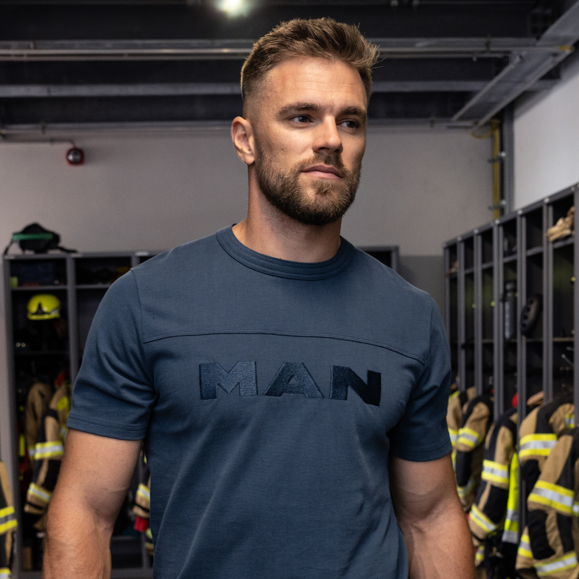 Herren T-Shirt Logo dunkelblau