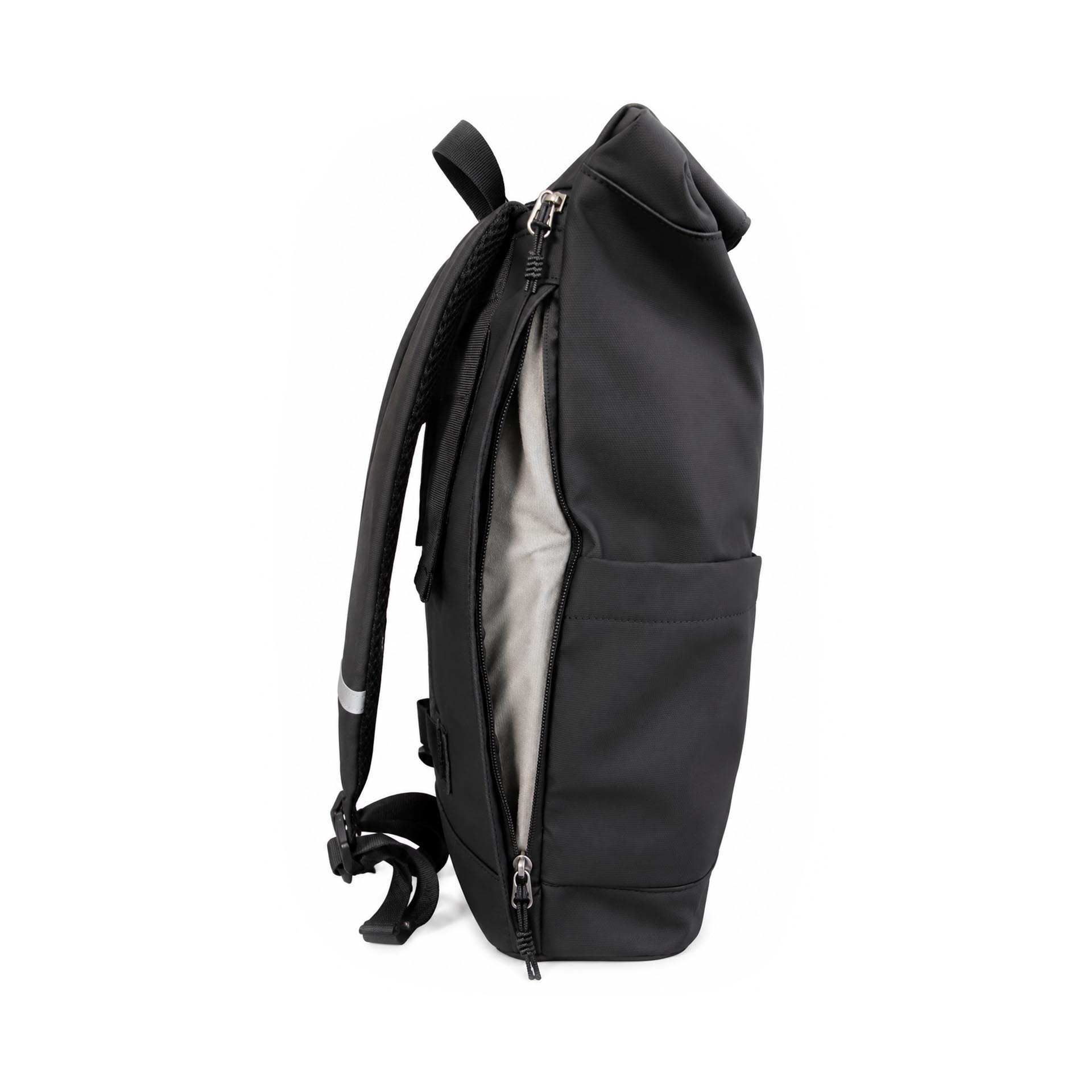 Sac à dos à fermeture enroulable, noir