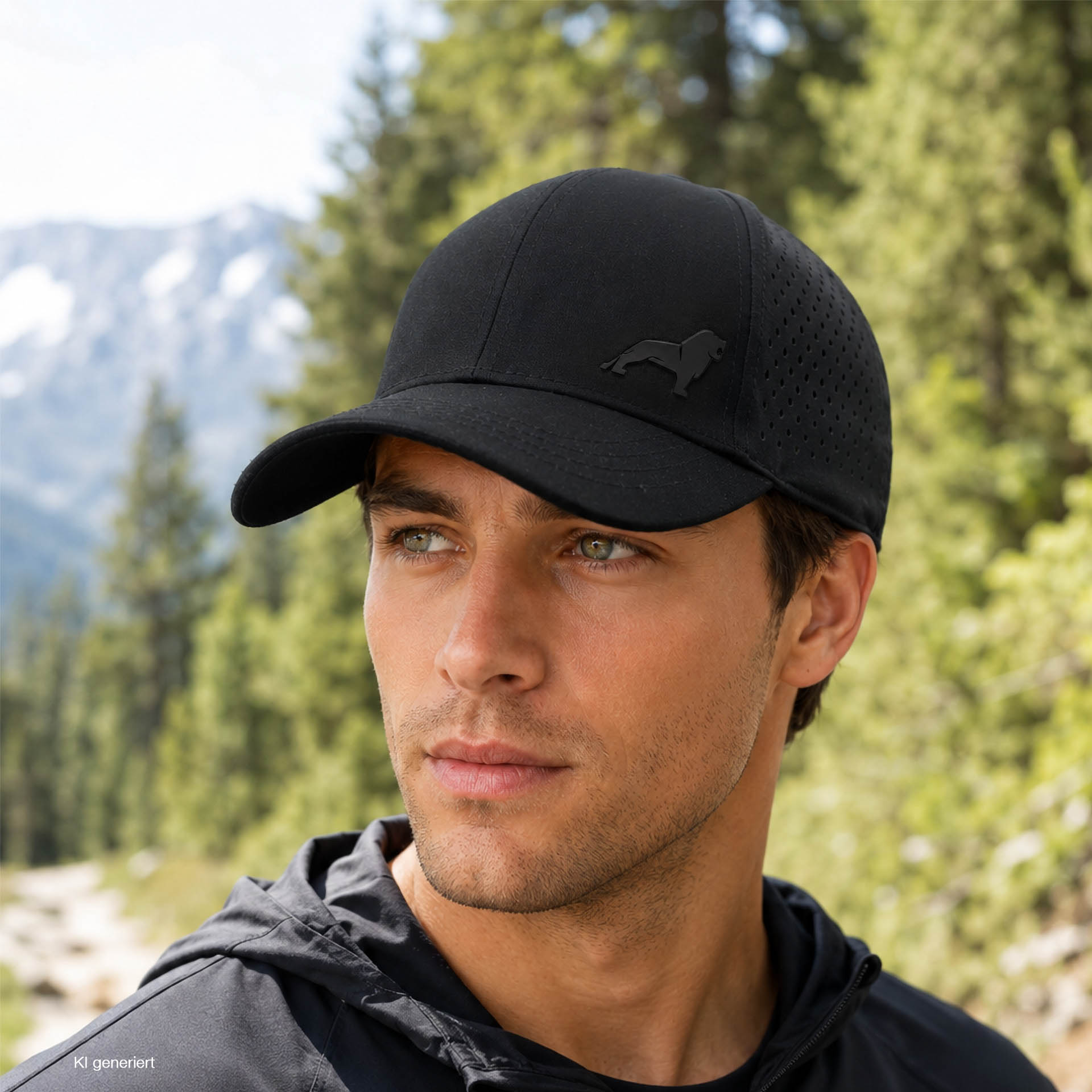 Breathable, laser-cut baseball cap
