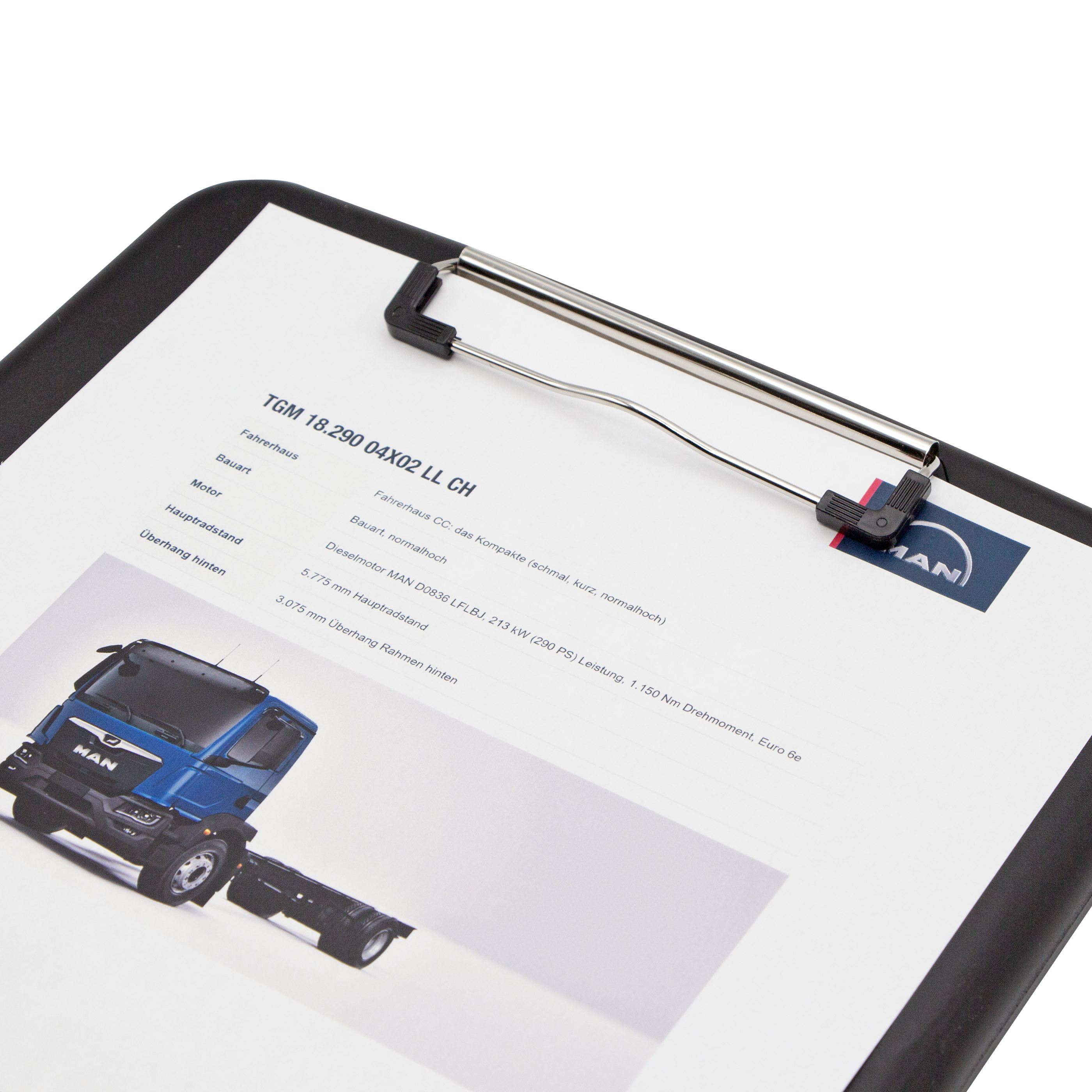 clipboard with document compartment, pen compartment and metal clip