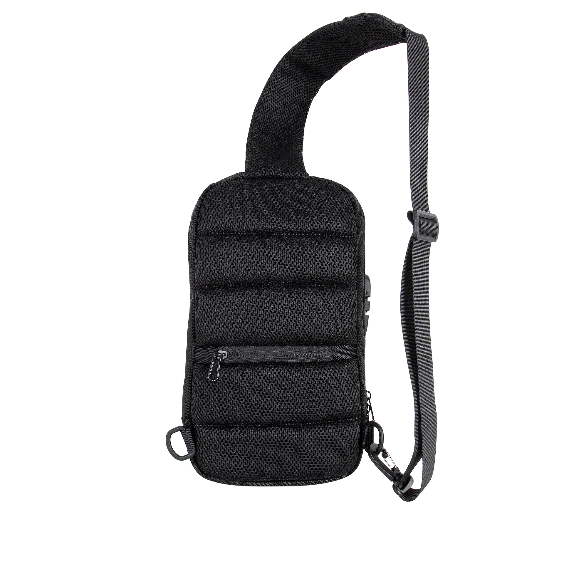 Shoulder bag crossbody with safety lock black