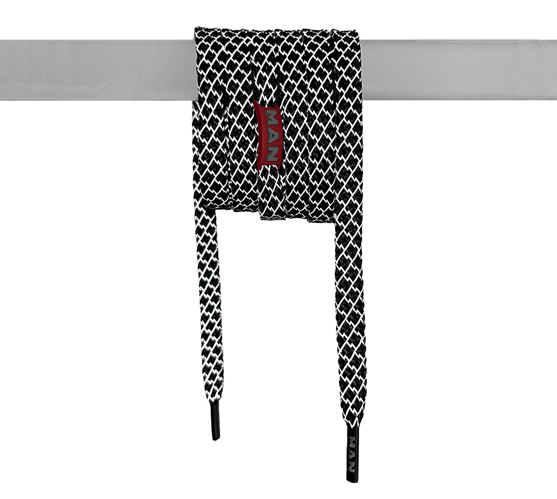 Shoelaces b/w, reflective